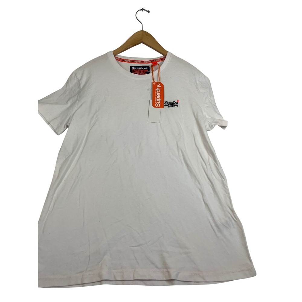 Superdry Orange Label Vintage Embroidered Tee Optic White M10003NS Mens XL NWT